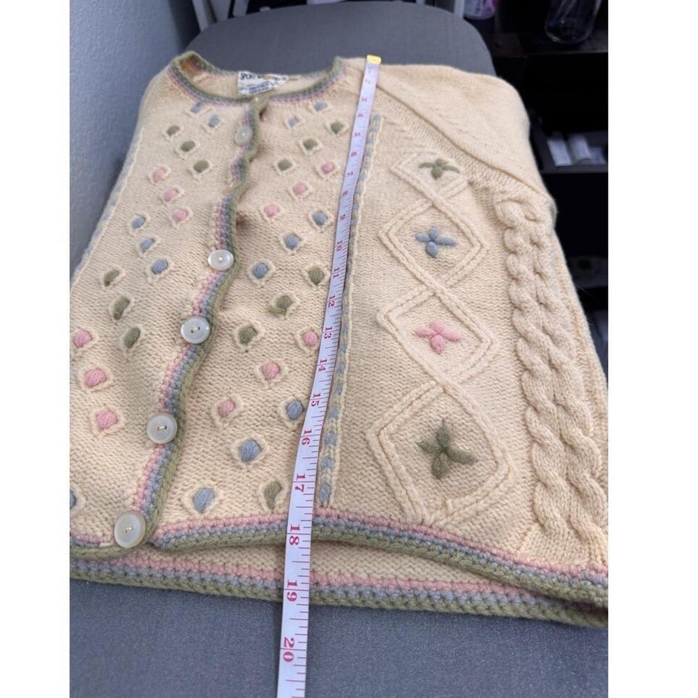 Cardigan Womans Large Vintage Wool Button Front Embroidered Y2K Grannycore - Picture 7 of 7